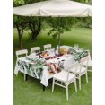 thumbnail image 3 of Outdoor Tablecloth with Umbrella Hole and Zipper, Grey Christmas Rectangle Table Cloth 52x70 Inch Waterproof Tablecloth, Snowman Xmas Trees Snowflake Birds Watercolor Picnic Table Cover for Patio, 3 of 7