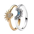 thumbnail image 3 of Juego de anillos de compromiso de sol y luna de circonita cúbica, 3 of 4