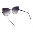 thumbnail image 4 of Super Dapper Round Cat Ear Tip Metal Rim Neat Sunglasses Black - Smoke, 4 of 4