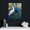 thumbnail image 4 of COMIO  Peacock Canvas Wall Art Vintage Blue and White Peacock Feather Painting Picture Artwork for Home Living Room Bedroom Decor, 4 of 4
