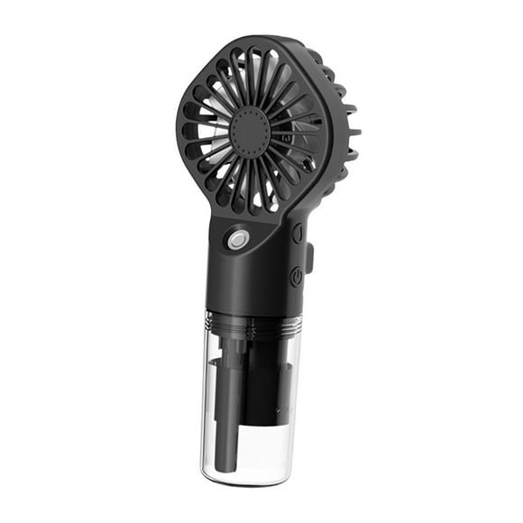 Handheld Fan Personal Fan Silent Fan 4 Speeds Modes Compact Mini Fan Humidifier Spray Water Misting Fan For Bedroom Hiking Office Outside Travel Black