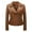 Brown, variant on qucoqpe Women's Faux Leather Motorcycle Jacket Slim Short Biker Coat on Clearance