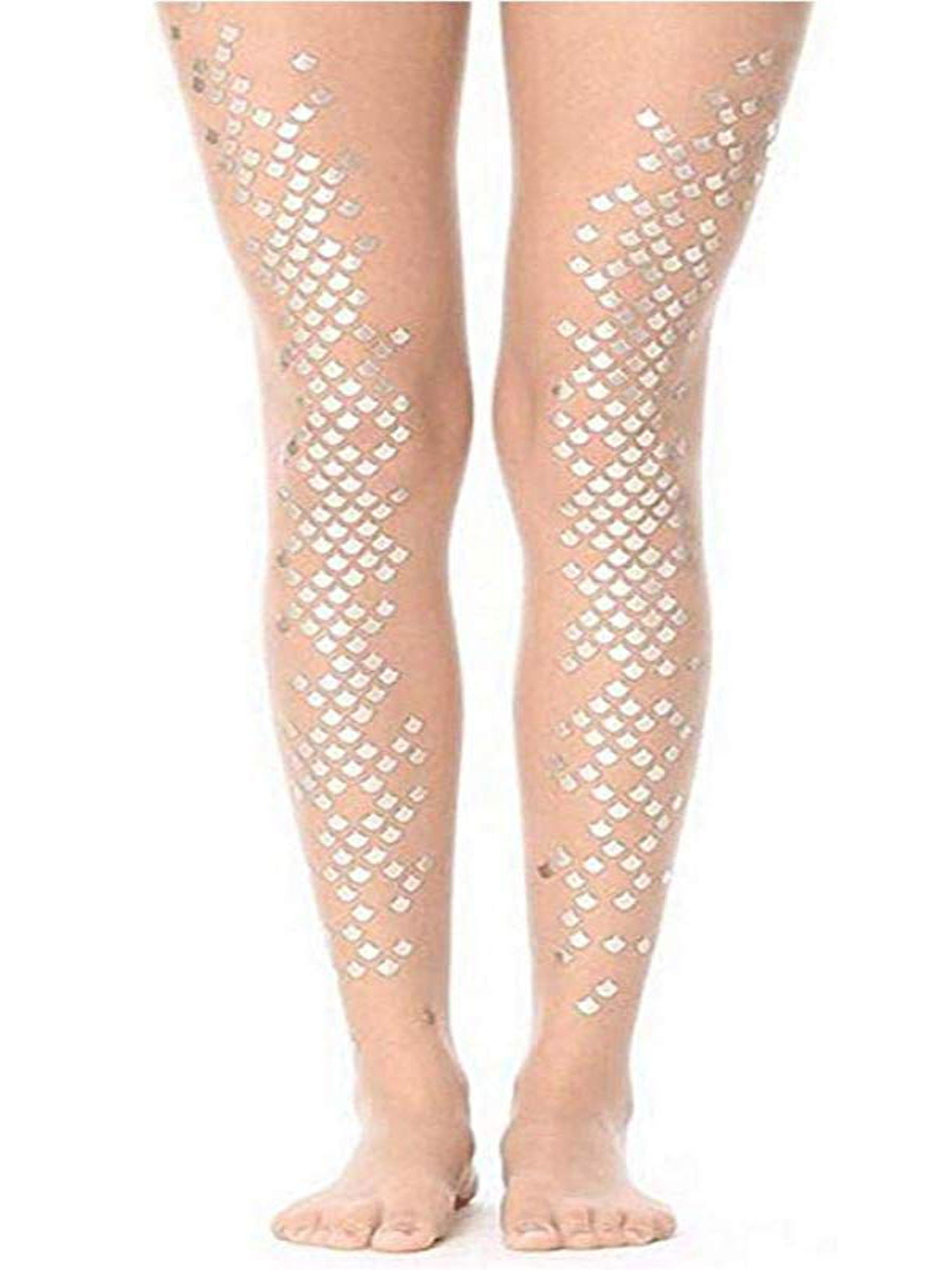 Gold mermaid Transparent sheer nude knee highs Socks 