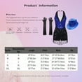 thumbnail image 7 of Loodgao Womens Jazz Latin Dance Outfit Halter Sequins Fringe Jumpsuit Tassel Leotard with Gloves Hat Blue L, 7 of 7