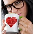 thumbnail image 2 of 3dRose, Follow your heart inspiring motivational quotation - motivating saying - Red love heart on white, 11oz Two-Tone Green Mug, 2 of 7