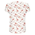 thumbnail image 6 of Njagoc3 Womens Short Sleeve V-Neck Floral Print Blouse - Summer Loose Casual Top (White with Red Floral), 6 of 6