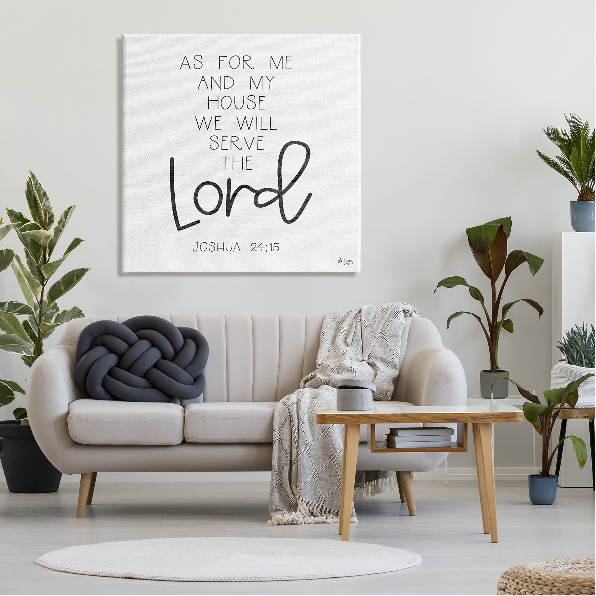 Stupell Industries Joshua 24:15 Spiritual Verse Religious Painting Gallery Wrapped Canvas Print Wall Art, 36 x 36