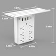 thumbnail image 2 of Wall Outlet Extender with Shelf Night, Multifunctional Power Socket Expander USB Wall Charger 3 USB Ports 1 Type-C 6 Outlets for Home & Office & Travel Outdoor (1PC), 2 of 7