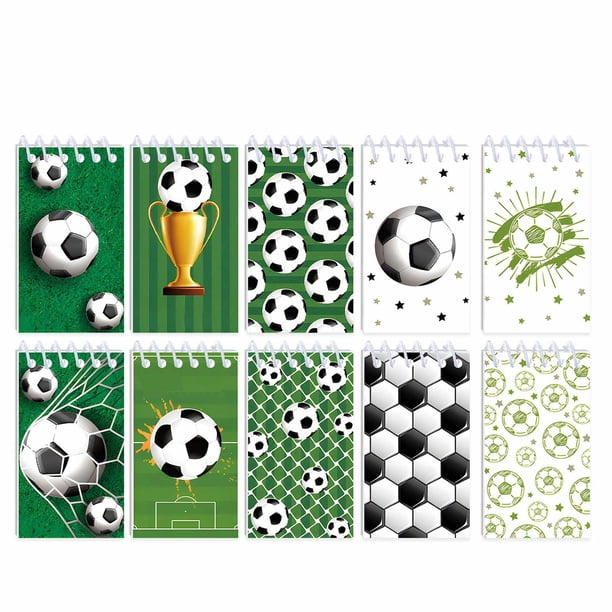 Beforeyayn Pack Soccer Themed Mini Notebooks Football, Pocket