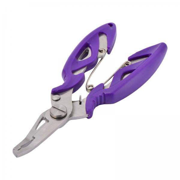 4 Alicates De Pesca De Acero Inoxidable, Corte De Hilo De Pescar, Pinza De Pesca Portátil, Color Morado