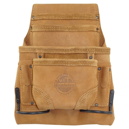 UPC: 0819972023340 | Graintex 10 Pocket Nail & Tool Pouch Top Grain Oil Tanned Leather for Framers  Constructors  Electricians  Plumbers  Handyman