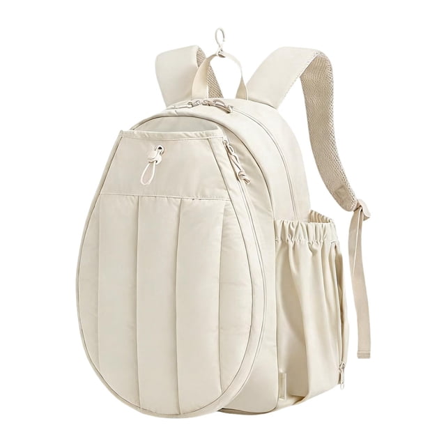 DYNWAVECA Tennis Racket Bag Container Carrying Bag Player Zipper Pickleball Paddle Bag White