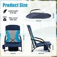 thumbnail image 2 of Honeilife Low Folding Beach Chairs for Adults, Portable Lightweight Chair with Cup Holder Mesh Back Lawn Chair with Carry Bag for Outdoor Camping Concert Travel, Navy Blue, 2 of 7