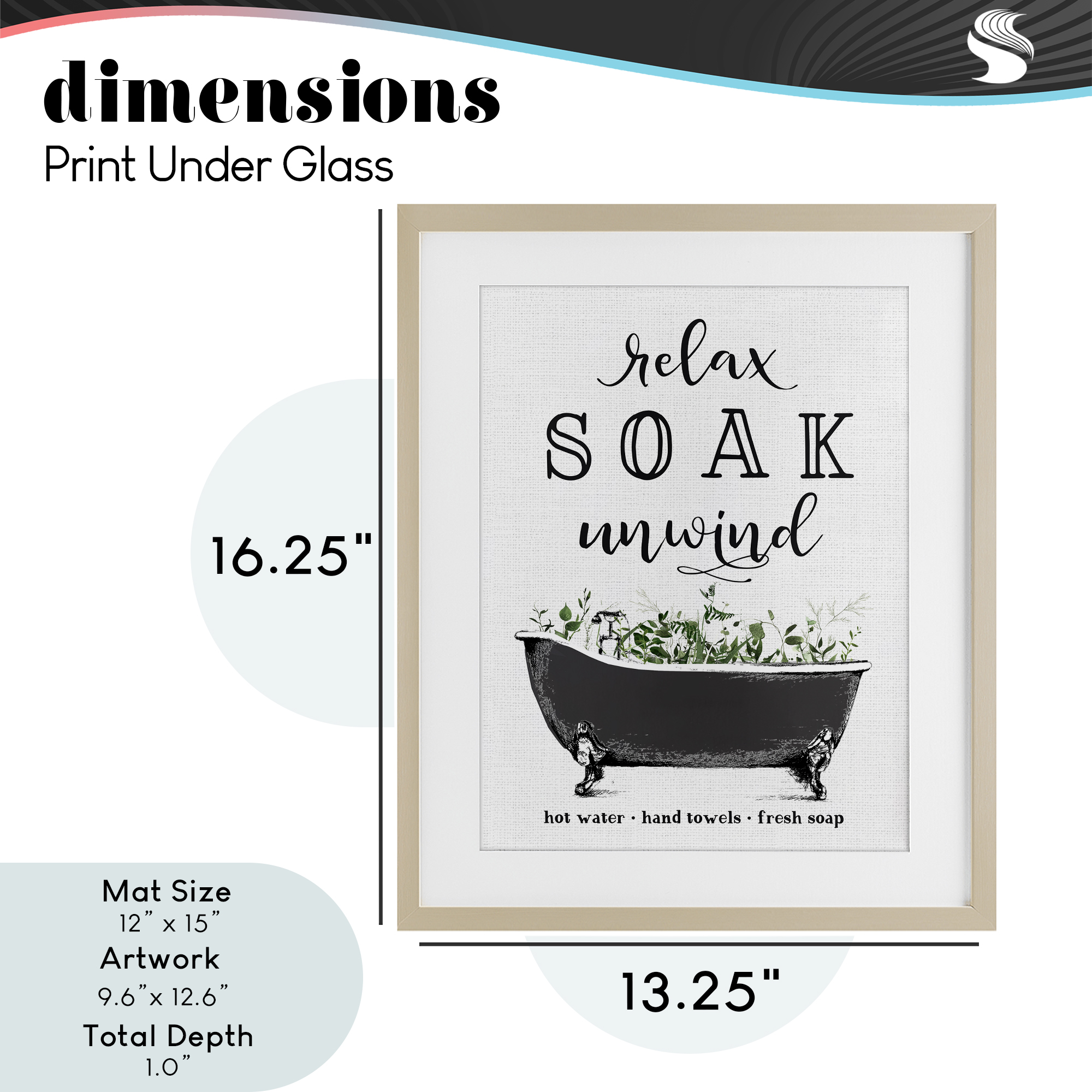 Vintage Bathing Reminders Birch Framed Print Under Glass, design by Lettered and Lined
