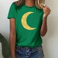 thumbnail image 2 of Penkiiy Happy Ramadan Tops Blouse for Women Women's Graphic Tees Moon Print Short Sleeve Round Neck T Shirts Tops XL Mint Green, 2 of 6