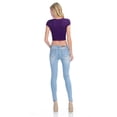 thumbnail image 6 of Women's fashion cropped short-sleeved T-shirt solid color slim top, 6 of 7