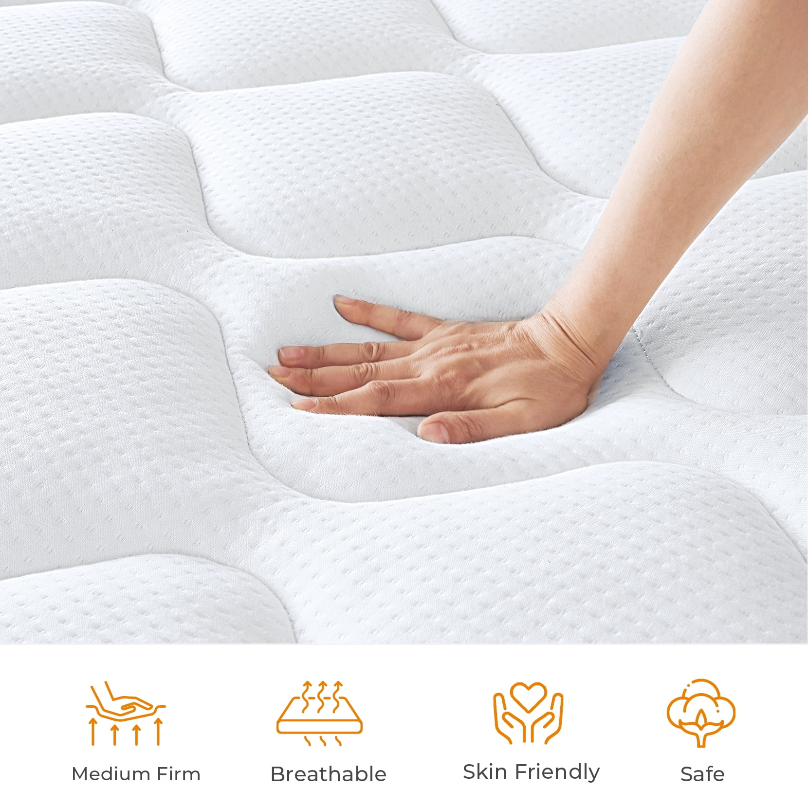 COFUNOK Queen Mattresses 10 Inch Hybrid Pillow Top Queen Size Mattress in a Box, Memory Foam and Pocket Coil Innerspring Mattresses, Cooling & Silent Sleep, Pressure Relief, Medium Feel