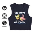 thumbnail image 4 of SpongeBob Patrick 100 Days of School Women's Sleeveless Crop Top Tank, Navy, Medium, 4 of 6