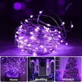 thumbnail image 2 of 2 Pack 66 ft 200 LED Outdoor Solar String Lights, Waterproof Solar Fairy Lights for for Garden Patio Yard (Purple), 2 of 8