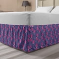 thumbnail image 1 of Tropical Bed Skirt, Exotic Flowers and Royal Fern Leaves Paradise Foliage Holiday Thematic, Elastic Bedskirt Dust Ruffle Wrap Around for Bedding Decor, 4 Sizes, Hot Pink and Purple, by Ambesonne, 1 of 2