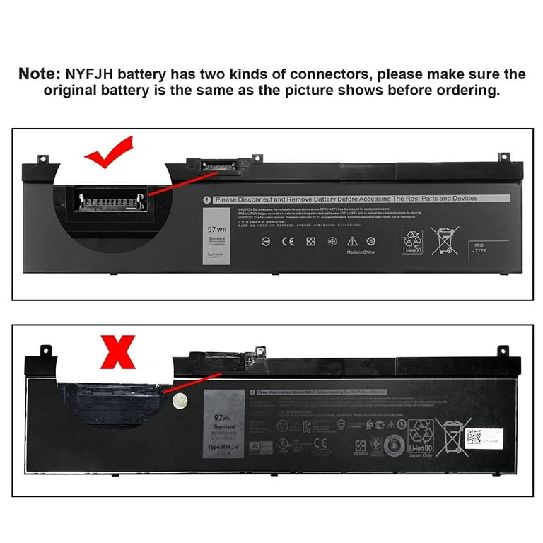 ✓NYFJH 11.4V 97Wh Laptop Battery Replacement for Dell ✓NYFJH 11.4V 97Wh Laptop Battery Replacement for Dell