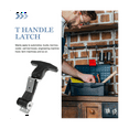 thumbnail image 3 of 2Pcs Stainless Steel Rubber Hood Catch Flexible T-Handle Hasp Rubber Flexible Draw Latches with Brackets Tool Box, 3 of 8