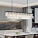 thumbnail image 3 of NOXARTE Rectangle Chandeliers for Dining Room, Modern Rectangular Crystal Chandelier Black 8 Lights Pendant Fixture for Kitchen Island Bar Living Room L47 Inch, 3 of 4