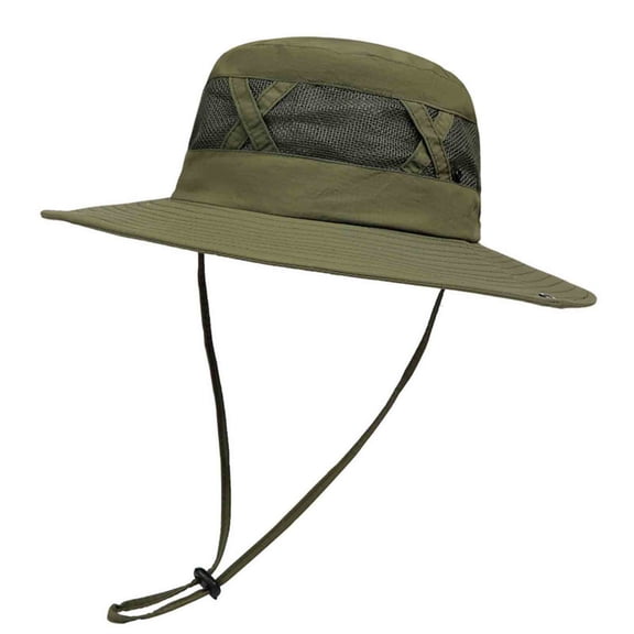 ZToonmas Unisex UPF50 Wide Brim Boonie Hat Adjustable Breathable Fishing Cap Outdoor Sun Hat with Chin Strap for Hiking