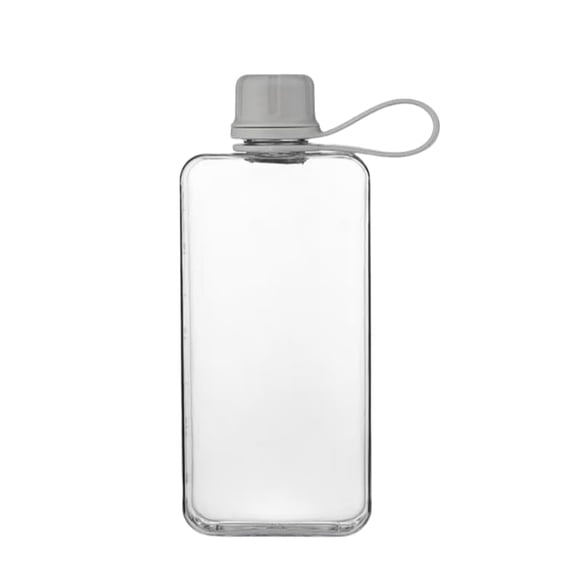 Ididg Botella De Agua Plana Frasco De Viaje Portátil 13.5 Oz Botellas De Agua Cuadradas Tritan Sin Bpa Botella De Agua Delgada A Prueba De Fugas Para Bolso Bolsillo De Viaje Deportes Fitness (Gris 13.