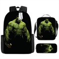 thumbnail image 5 of Mochila con estampado de dibujos animados de Hulk, bolso bandolera, estuche para lápices, juego de 3 piezas, mochila escolar para estudiantes, juego de papelería, 5 of 5