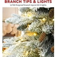 thumbnail image 4 of DWVO Flocked Mountain Pine Christmas Trees Prelit 7.5ft, Atificial Tree with 550 LED Lights & 55 Pine Cones, Full Flocked Xmaxs Trees with 1278 Branch Tips, Metal Hinged & Stand Home Party Decoration, 4 of 16