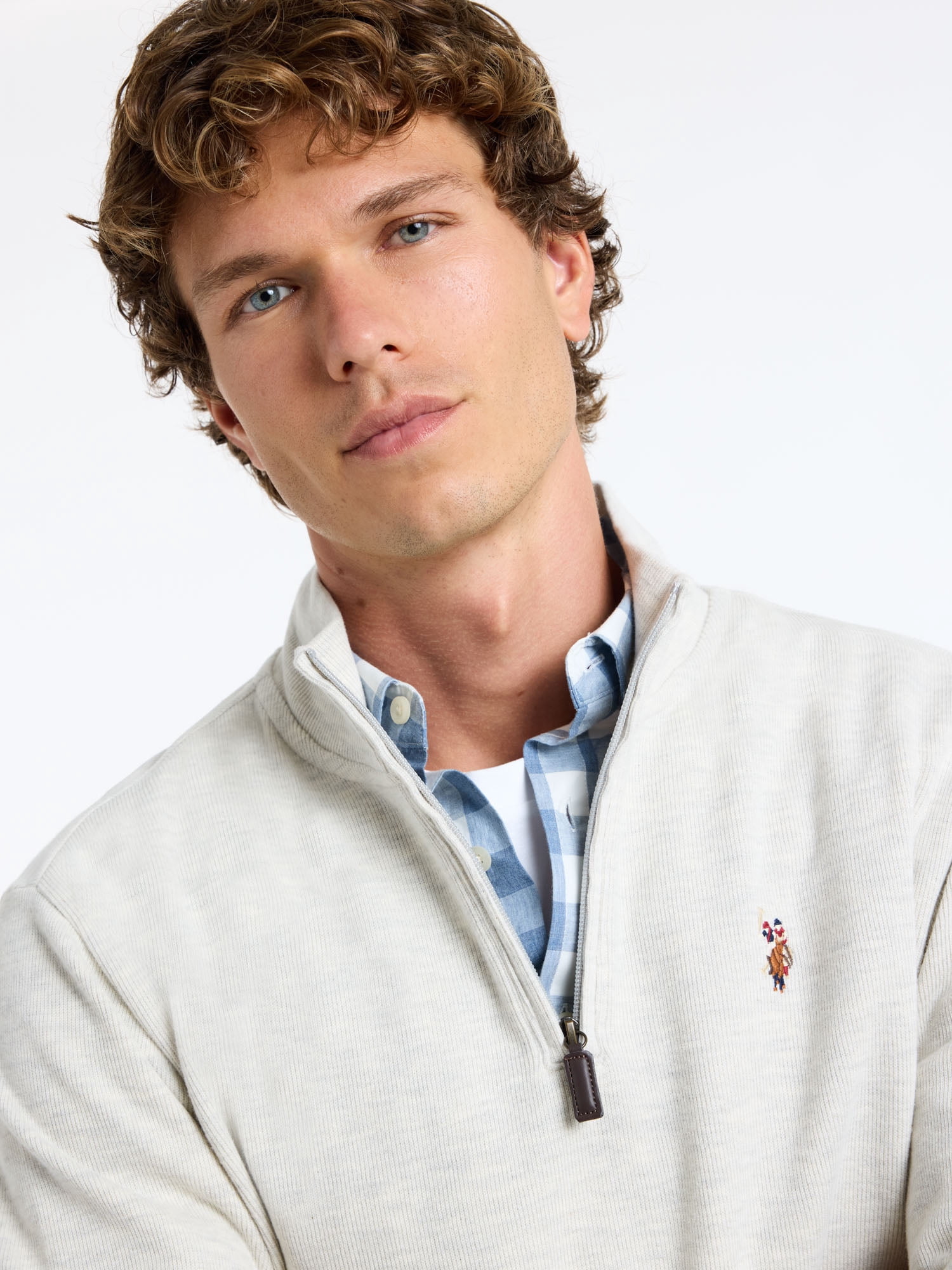 U.S. Polo Assn. Men's Quarter Zip Flatback