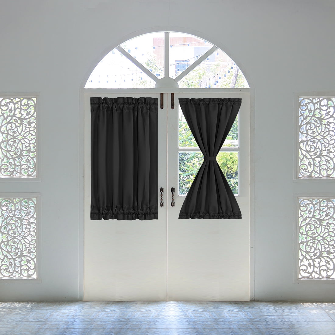 French Door Curtains Thermal Insulated Blackout Curtain Door Curtain