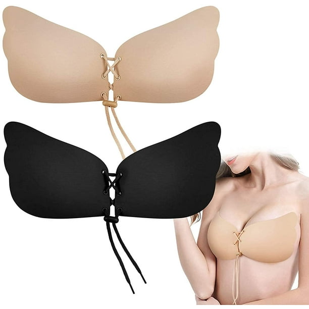  Adhesive Bra Strapless Backless Invisible Sticky Bra Reusable  Push up Silicone Bra for Women Beige : Clothing, Shoes & Jewelry