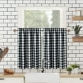 thumbnail image 2 of 2 Pcs Buffalo Plaid Tier Curtain, Cotton Blend Gingham Rod Pocket Checkered Short Curtain, 2 of 9
