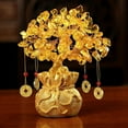 thumbnail image 2 of Lucky Tree Yellow Tree Crystal Fortune Tree Home Decoration Crystal Fortune Tree Feng Shui Artificial, 2 of 7