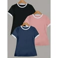 thumbnail image 3 of ZOELNIC 3 Pack Womens T-Shirts - Short Sleeve Spring Summer Tops Crew Neck Trendy Casual Work Basic Tees, L, 3 of 5