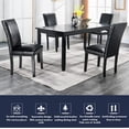 thumbnail image 5 of JESONVID Set of 4 Parsons Dining Chairs PU Leather Living Room Chair Upholstered Modern Kitchen Armless Side Chair with Solid Wood Legs Nail-Head Trim Surrounding-Black, 5 of 8