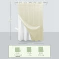 thumbnail image 2 of Inhousolu No Hook Snap-In Shower Curtain with Fabric Liner, Waffle Weave 230GSM Water Repellent Weighted Hem & Mesh Top Window, 72x72 inch, Ivory, 2 of 8