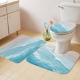 thumbnail image 2 of Blue Coastal Wave Bath Mat 3 Piece Bathroom Rug Set, Summer Modern Ocean Beach Non Slip Bath Rug Contour Mat and Toilet Lid Cover, Absorbent Shower Mats Soft Bath Rugs and Mats Sets, 2 of 8