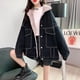 thumbnail image 3 of Chaqueta vaquera de mujer con forro polar de cordero grueso y acolchado de algodón, estilo otoño e invierno, holgada y a la moda, 3 of 5