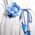 thumbnail image 1 of Cinturón fino informal de gasa con flores grandes para mujer, combinable con todo, con cadena de cintura con nudo dulce, cinturón decorativo con borlas largas, 1 of 6
