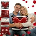 thumbnail image 7 of Moocorvic Valentine's Day Pillow Covers With Stripes Red Love Heart, Decorative Outdoor Cushion Case for Sofa Couch Farmhouse Holiday Anniversary Wedding Decoration, 7 of 7
