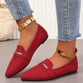 thumbnail image 3 of HEWUQI Pointed Toe Loafers for Womens Work Business Non Slip Casual Dress Shoes Comfortable Slip on Flats for Driving Travel Everyday Red Size 9.5, 3 of 5