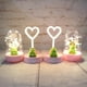 thumbnail image 2 of Pink Cotyledon heart Night Light Romantic Lamp - Artesanía Creativa Animal Figurine Statue Toy Decor Adornos De Escritorio CUTICAT Figurina de la lámpara Cotyledon, 2 of 8