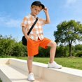 thumbnail image 5 of Dailycode Small Short Sleeve Button Down Shirts Peach White Gingham Casual Shirt 3-10 Years, 5 of 9