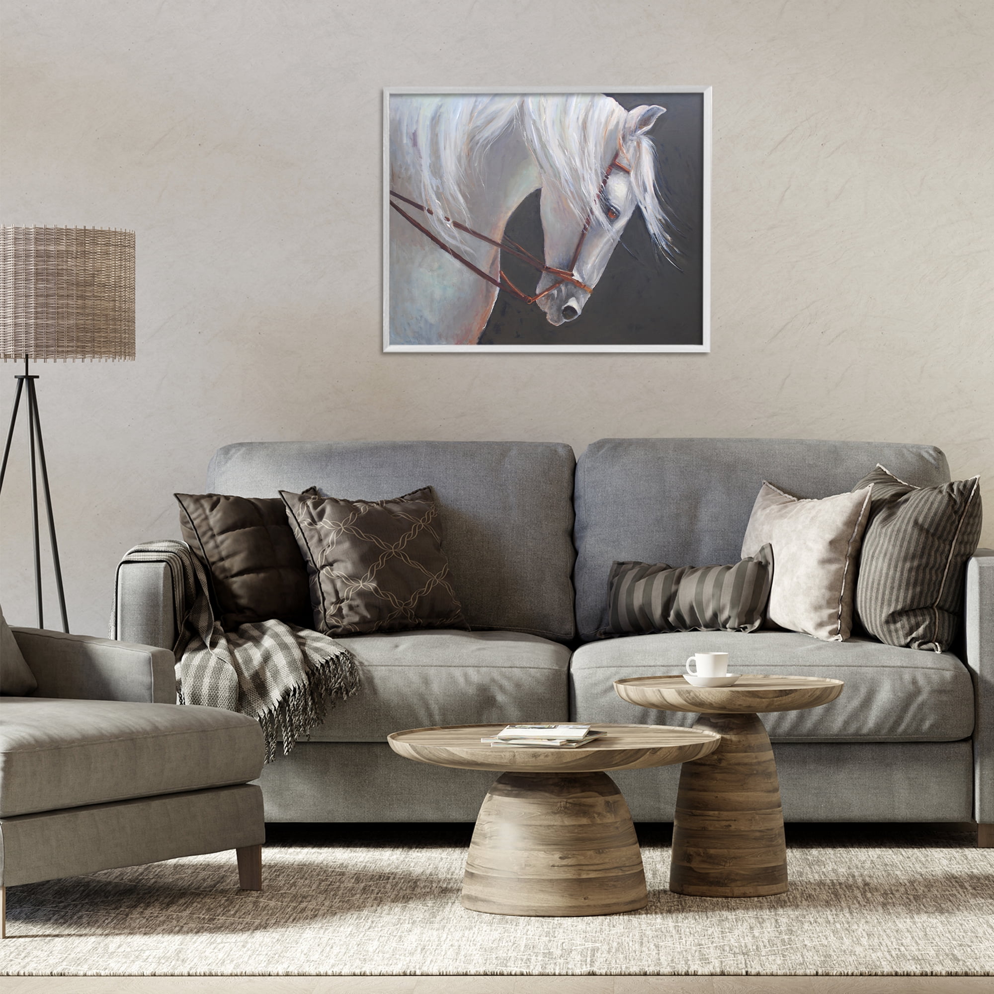 Stupell Industries Majestic White Mare White Framed Giclee Art, design by Jadei Graphics