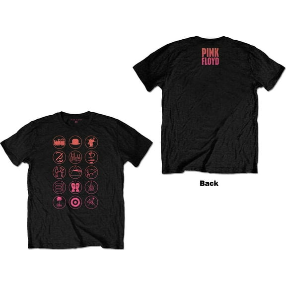 Pink Floyd Unisex T-Shirt Symbols (Back Print) (Small)