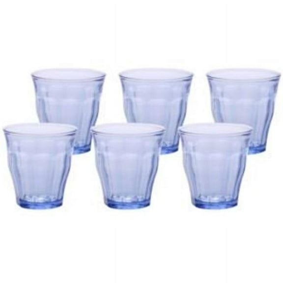 Duralex Picardie Marine Blue Tempered Glass 10.8 Ounce Tumbler, Set of 6