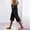 Black, variant on Shorts for Women Plus Size 3X Solid Color Casual Pocket Lace-Up Quarter Pants